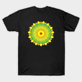 geometric Mandala art Sunflower Classic repeated pattern T-Shirt
